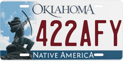 OK license plate 422AFY