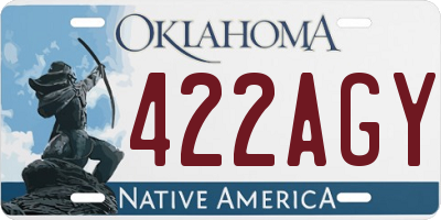 OK license plate 422AGY