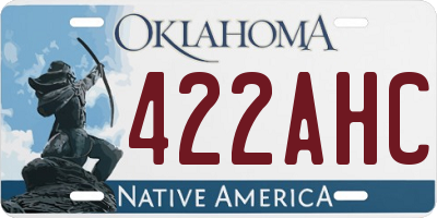 OK license plate 422AHC