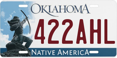 OK license plate 422AHL