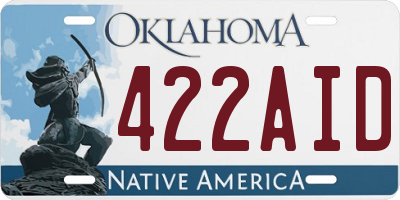 OK license plate 422AID