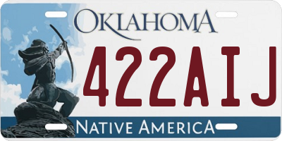 OK license plate 422AIJ