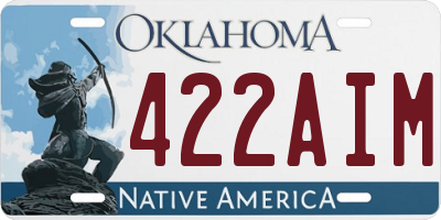 OK license plate 422AIM
