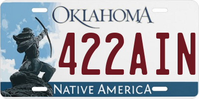 OK license plate 422AIN