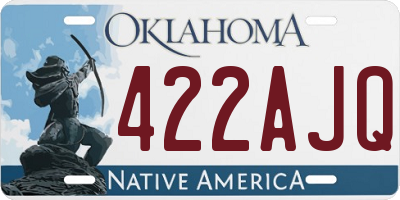 OK license plate 422AJQ