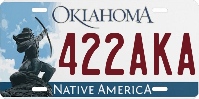OK license plate 422AKA