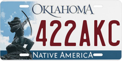 OK license plate 422AKC