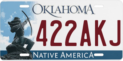 OK license plate 422AKJ