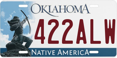 OK license plate 422ALW