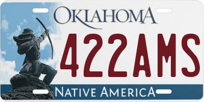 OK license plate 422AMS
