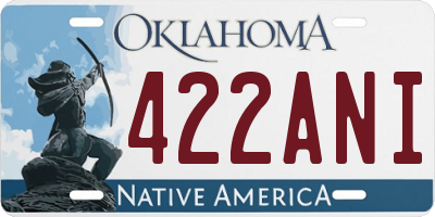OK license plate 422ANI