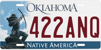 OK license plate 422ANQ