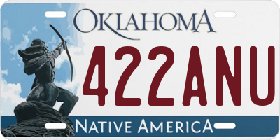 OK license plate 422ANU