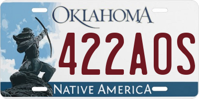 OK license plate 422AOS