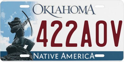 OK license plate 422AOV
