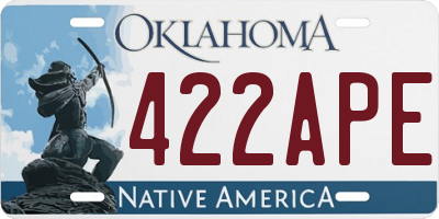 OK license plate 422APE