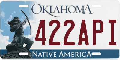 OK license plate 422API