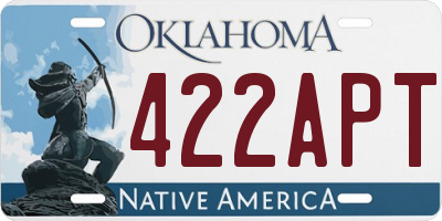 OK license plate 422APT