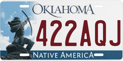 OK license plate 422AQJ
