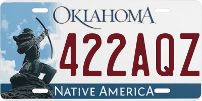 OK license plate 422AQZ