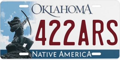 OK license plate 422ARS