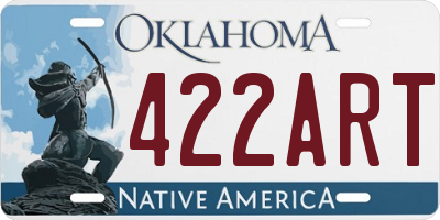 OK license plate 422ART