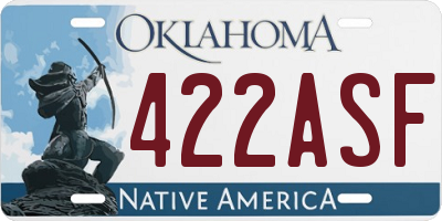 OK license plate 422ASF