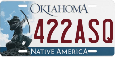 OK license plate 422ASQ