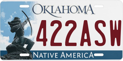 OK license plate 422ASW