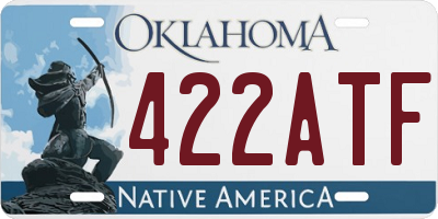 OK license plate 422ATF