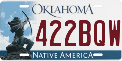 OK license plate 422BQW