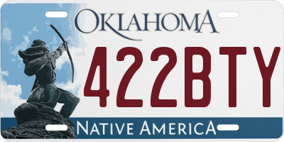 OK license plate 422BTY