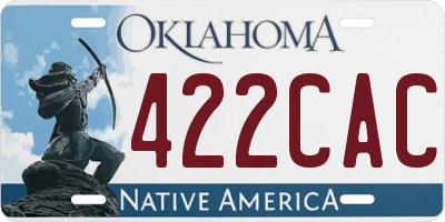 OK license plate 422CAC