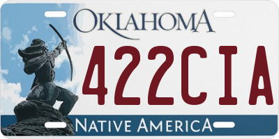 OK license plate 422CIA