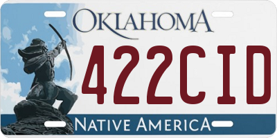 OK license plate 422CID