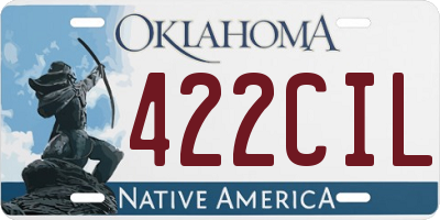 OK license plate 422CIL