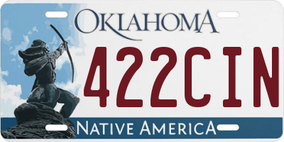 OK license plate 422CIN