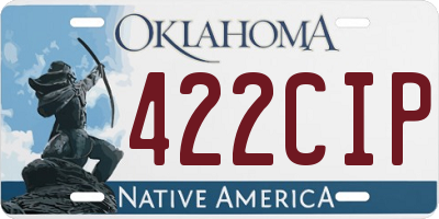 OK license plate 422CIP