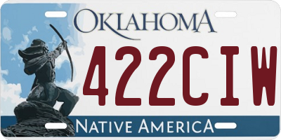OK license plate 422CIW