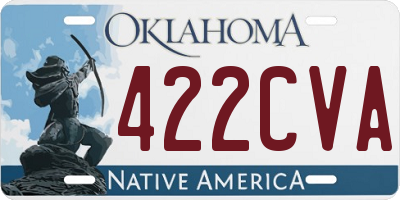OK license plate 422CVA