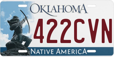 OK license plate 422CVN