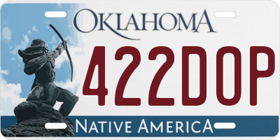 OK license plate 422DOP