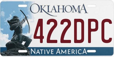 OK license plate 422DPC