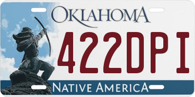 OK license plate 422DPI