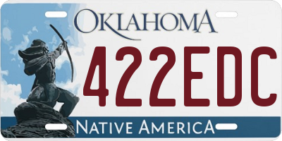 OK license plate 422EDC