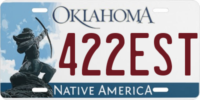 OK license plate 422EST