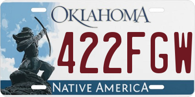 OK license plate 422FGW