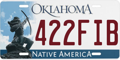 OK license plate 422FIB