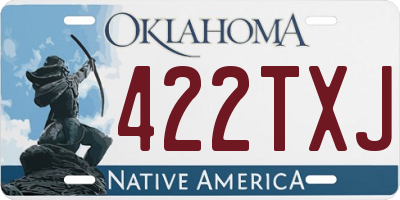 OK license plate 422TXJ