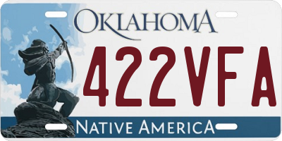 OK license plate 422VFA